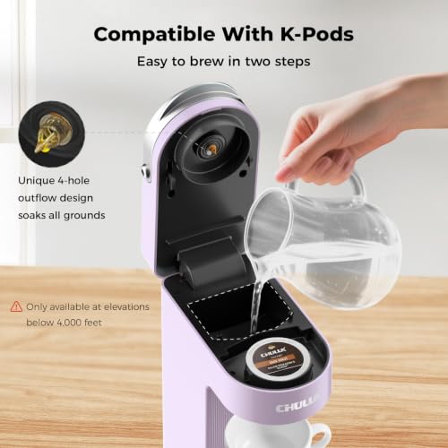 Compact Single Serve Coffee Maker Brewer for K Cup Pod (Light Violet)