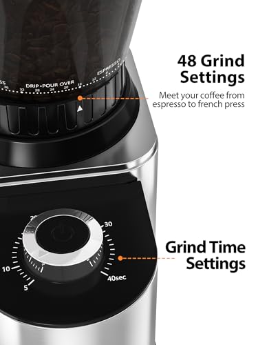 Conical Coffee Bean Grinder (Premium Silver)