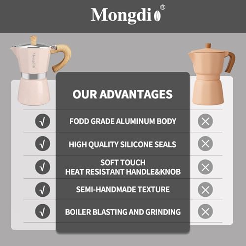 Moka Pot Stovetop Espresso Maker (Pink / 12 cup)