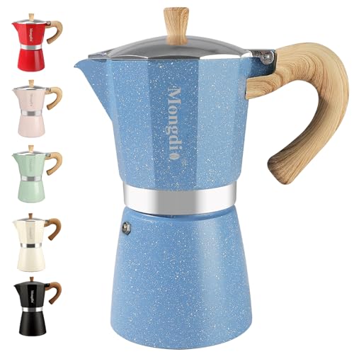 Moka Pot Stovetop Espresso Maker (Blue / 12 cup)