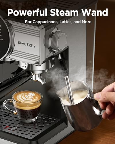 Espresso Machine with Grinder and Frother (Brushed Silver)