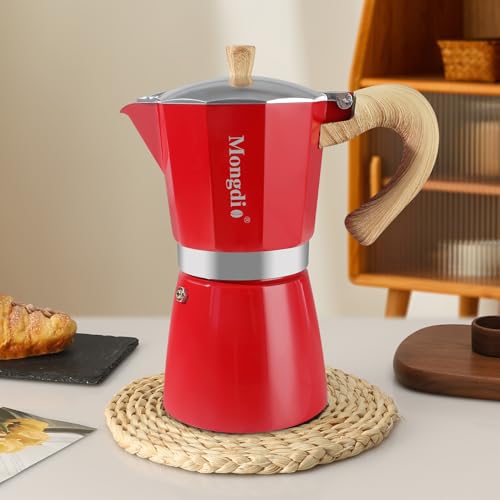 Moka Pot Stovetop Espresso Maker (Red / 12 cup)