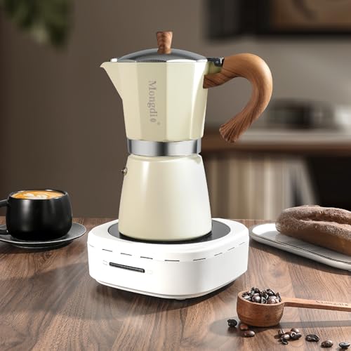 Moka Pot Stovetop Espresso Maker (White / 9 cup)