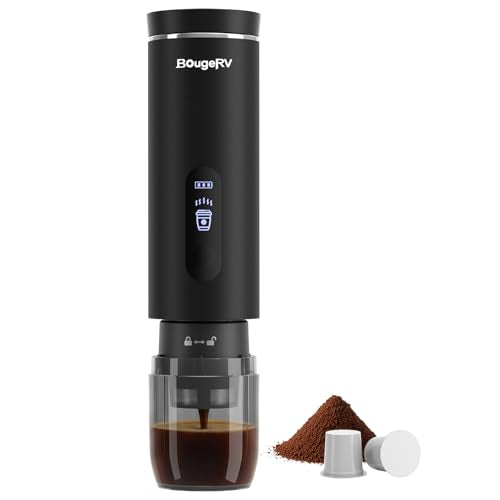 Portable Coffee Maker Compatible with K Cup Pods & Ground Coffee