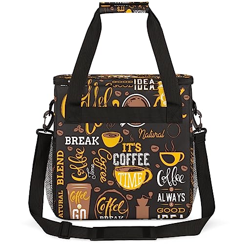 Coffee Maker Carring Bag Travel Carrying Storage Tote Bag Compatible (A08:Yellow Coffee)