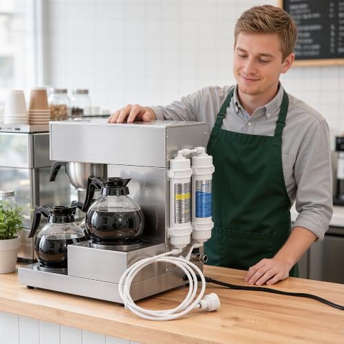 12 Cup Commercial Coffee Maker Auto Filling Drip Coffee Machine with 3 Carafes 3 Warmers (36 Cup)