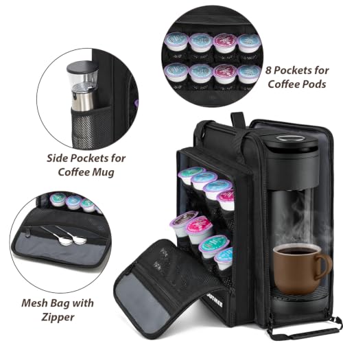 Coffee Maker Carrying Bag Compatible with Keurig K (Black / For K-mini Mate)