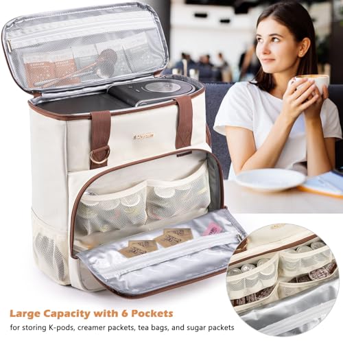 Travel Coffee Maker Carrying Case for Keurig K (Ivory / Fit for K-Mini)