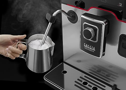 Accademia Luxury Italian Fully Automatic Espresso Machine with 19 Customized drink settings (Large / Brushed Stainless Steel)