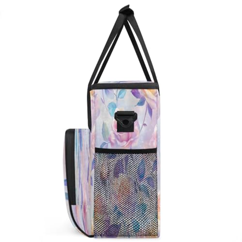 Pink Roses Coffee Maker Carring Bag Travel Carrying Storage Tote Bag Compatible with Keurig K (A-024)