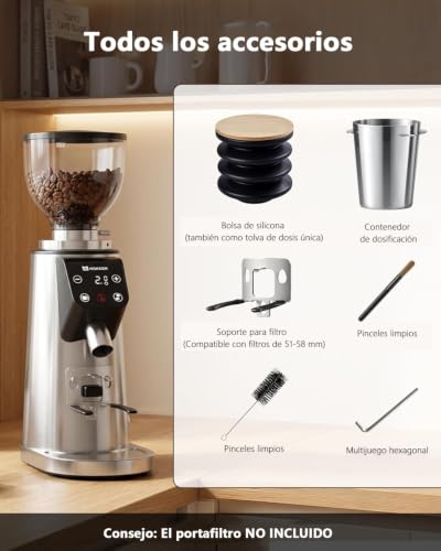 64mm Flat Burr coffee grinder (Stainless Steel Flat Burrs)