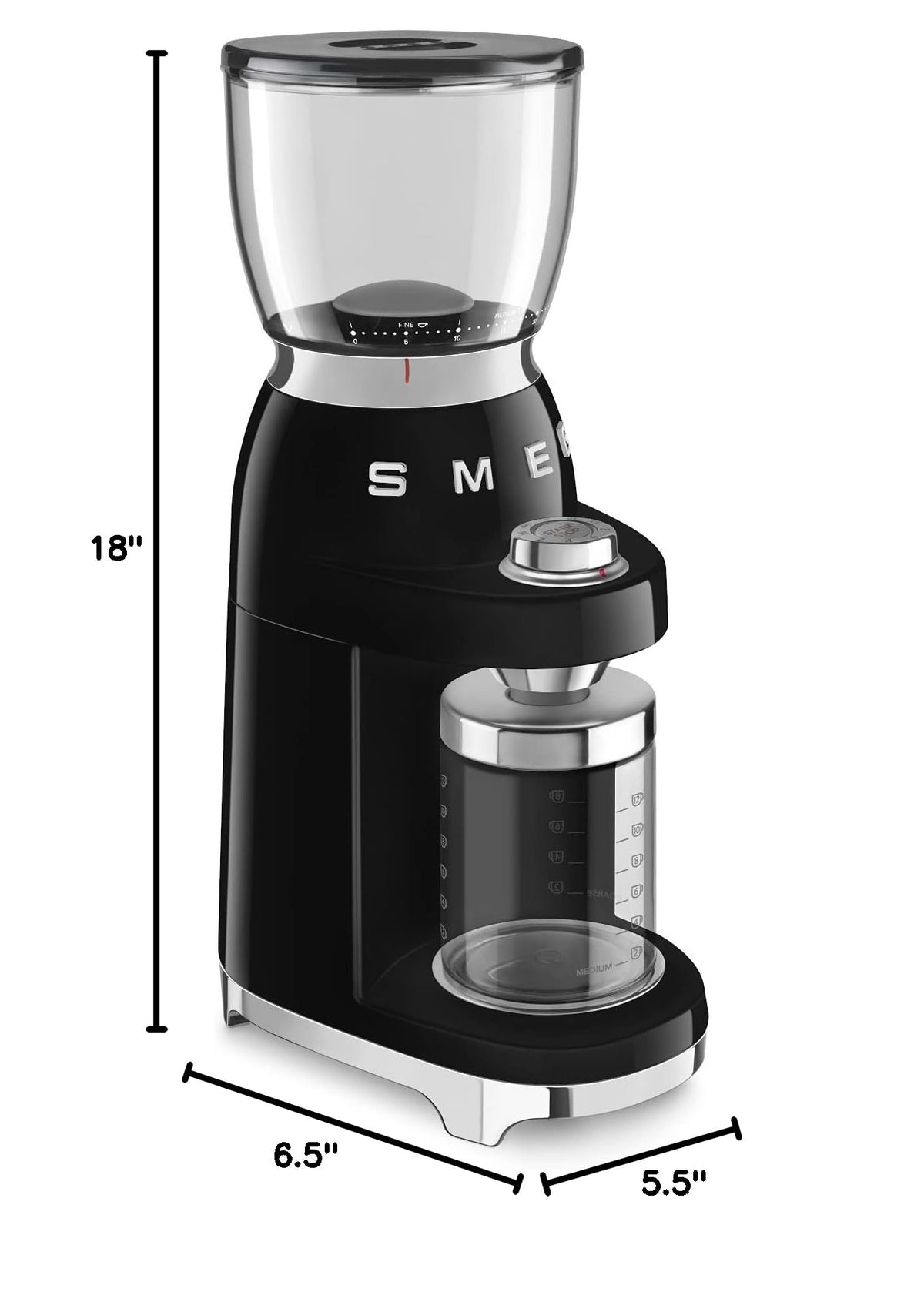 50's Retro Line Coffee Grinder (Black)