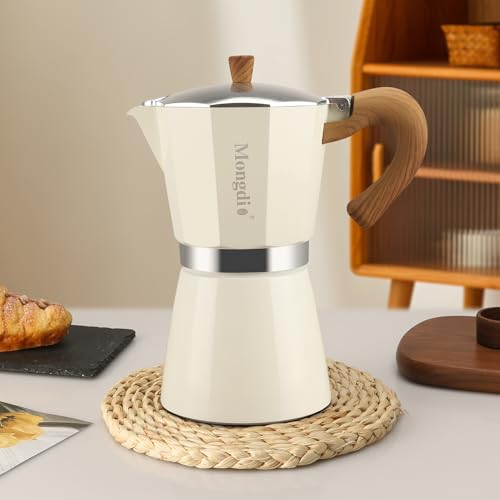 Moka Pot Stovetop Espresso Maker (White / 12 cup)