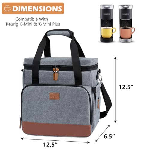 Coffee Maker Travel Bag Compatible with Keurig K (Grey-Top Open / Fit for K-Mini)
