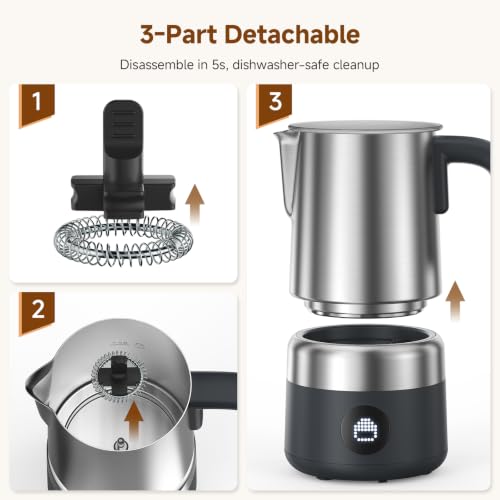 Electric Milk Frother and Steamer 8 (Stainless Steel)