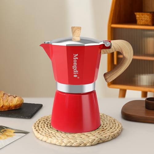 Moka Pot Stovetop Espresso Maker (Red / 6 cup)