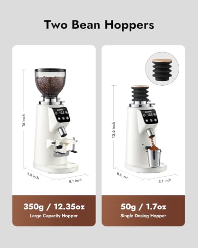 64MM Flat Burr Coffee Grinder Electric (Ivory)