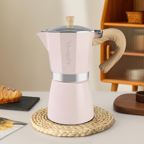 Moka Pot Stovetop Espresso Maker (Pink / 9 cup)
