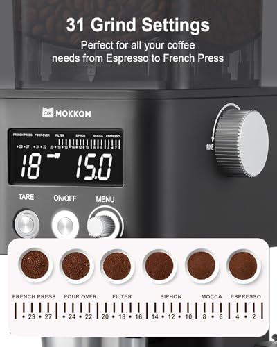 Conical Burr Coffee Grinder With Scale For Home Use