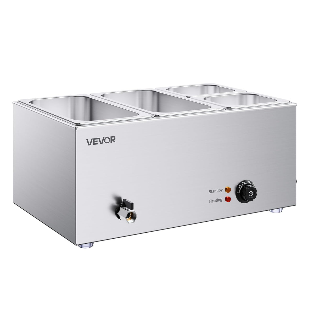 4 Pan Commercial Food Warmer (2x1/3Pan and 2x1/6Pan ;24QT)
