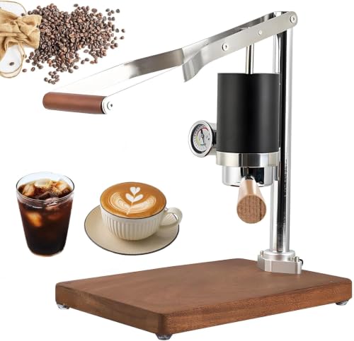 Manual Espresso Maker Set with Pressure Lever and Gauge