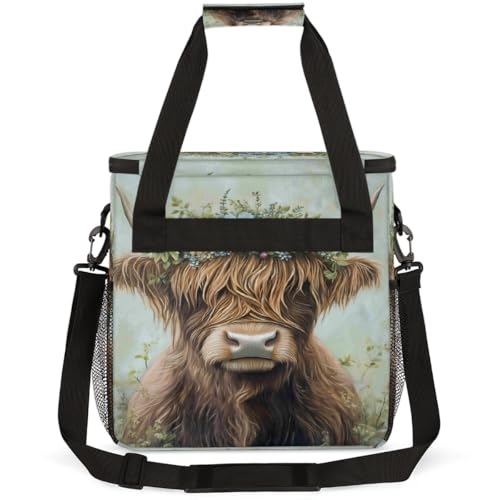 Alpine Cow Flower Coffee Maker Carring Bag Travel Carrying Storage Tote Bag Compatible with Keurig K (S009)