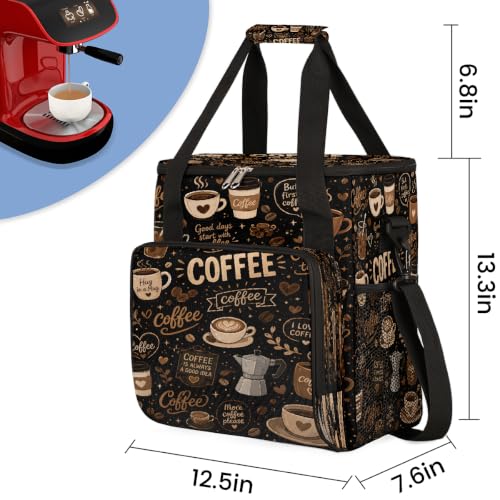Maker Carring Bag Coffee Coffee Travel Carrying Storage Tote Bag (Print 4)