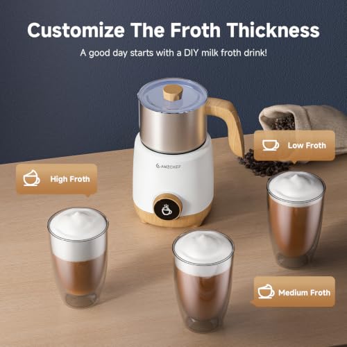 8-in-1 Milk Frother and Steamer with 550W IH Induction Heating (White)