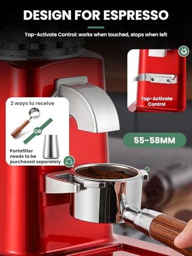 60mm Flat Burr Coffee Grinder (019 Red)