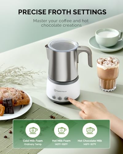 16.9OZ BasicFro 500 Electric Milk Steamer and Frother (White)