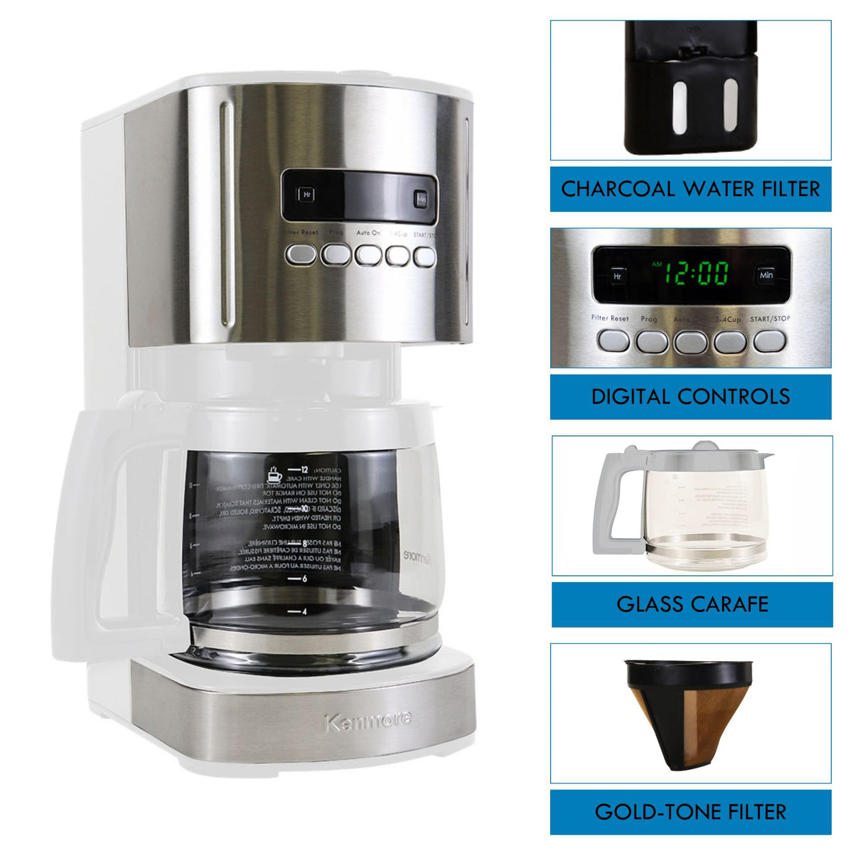Kenmore Drip Coffee Maker (Silver / 12 Cup)