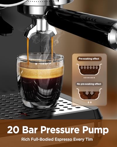 Espresso Machine with Grinder and Frother (Brushed Silver)