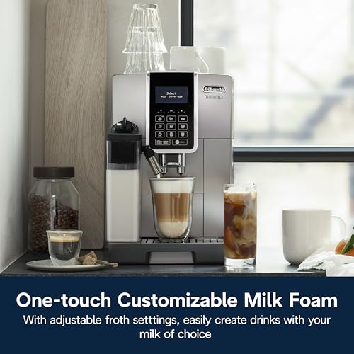 Dinamica LatteCrema Espresso Machine with Automatic Milk Frother for Latte (Silver)