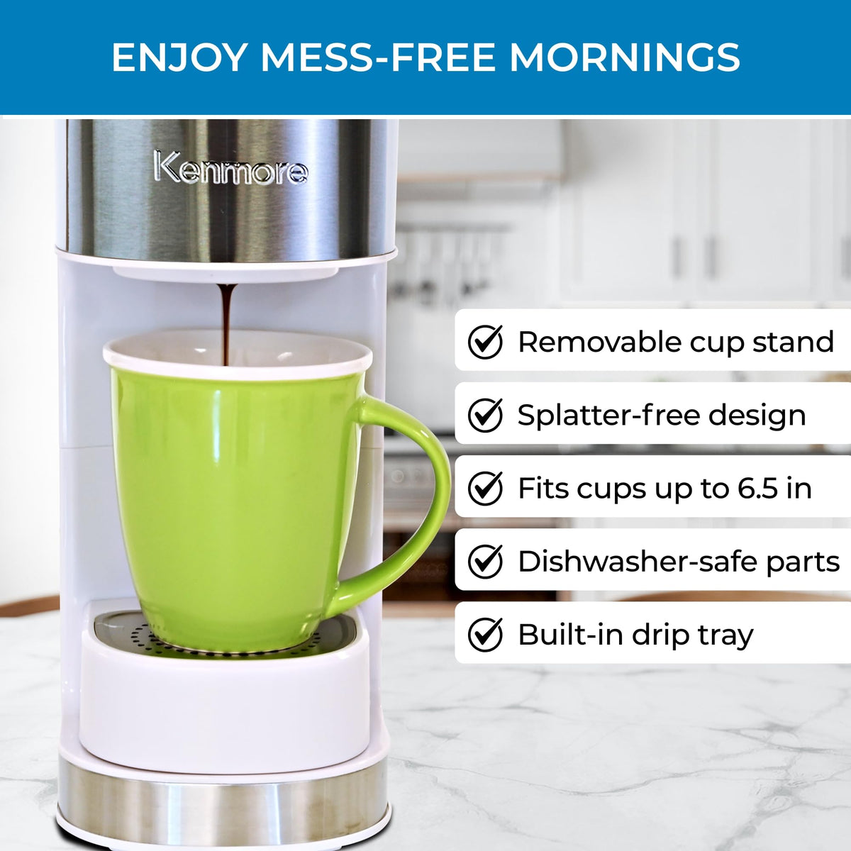 Kenmore Single Serve Coffee Maker (White / Single Cup)