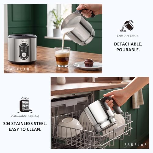 Milk Frother and Steamer (Stainless Steel-Forest Green Mat)