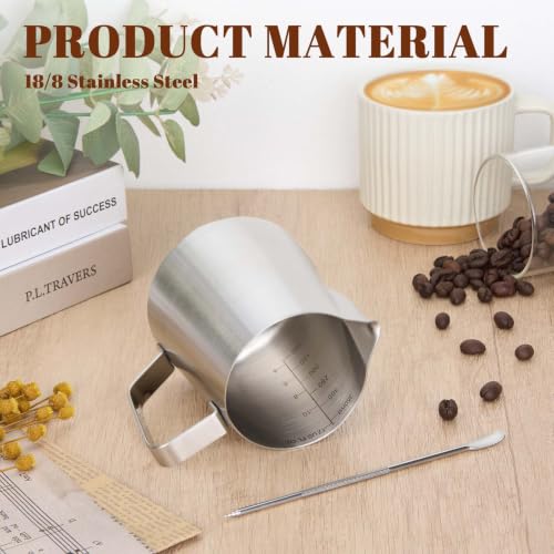 Milk Frothing Pitcher 12oz Frother Cup Barista Tools (Frosted / 12 Ounces)