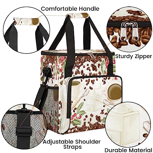 Coffee Maker Carring Bag Travel Carrying Storage Tote Bag Compatible (A04:Watercolor Coffee)