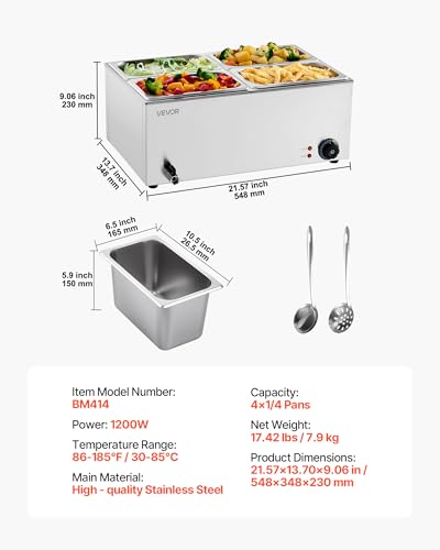 4 Pan Commercial Food Warmer (4x1/4Pan;24QT)