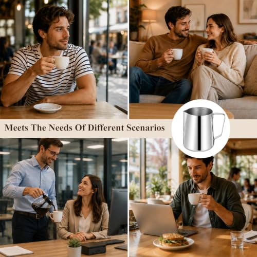 2 Pack Milk Frothing Pitcher Stainless Steel Espresso Steaming Pitchers