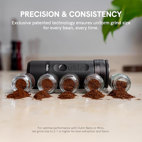 Fino Portable Electric Coffee Grinder with 28 Precise Grind Settings (Tundra Brown)