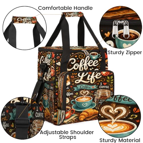 Maker Carring Bag Coffee Coffee Travel Carrying Storage Tote Bag (Print 5)