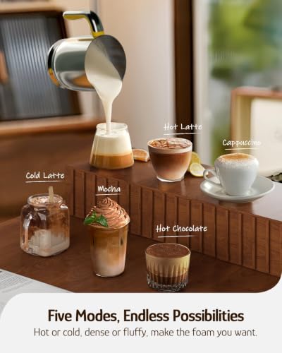 Electric Milk Frother & Steamer (Floral Printed)