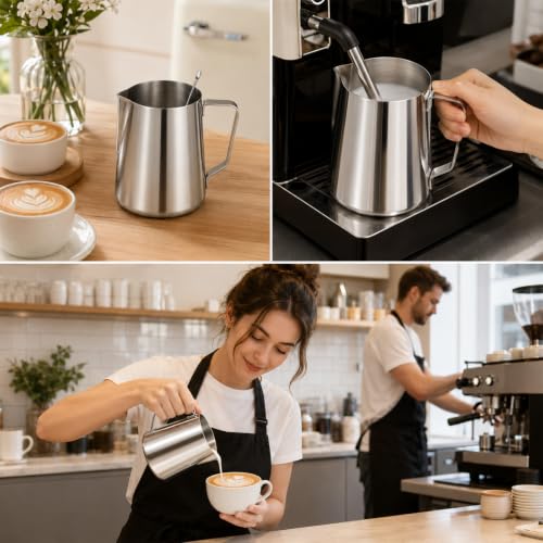 2 Pack Milk Frothing Pitcher Stainless Steel Espresso Steaming Pitchers