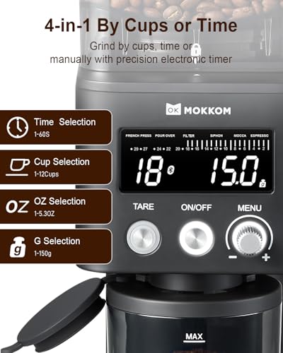 Conical Burr Coffee Grinder With Scale For Home Use