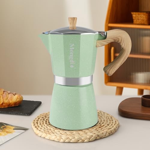 Moka Pot Stovetop Espresso Maker (Green / 9 cup)
