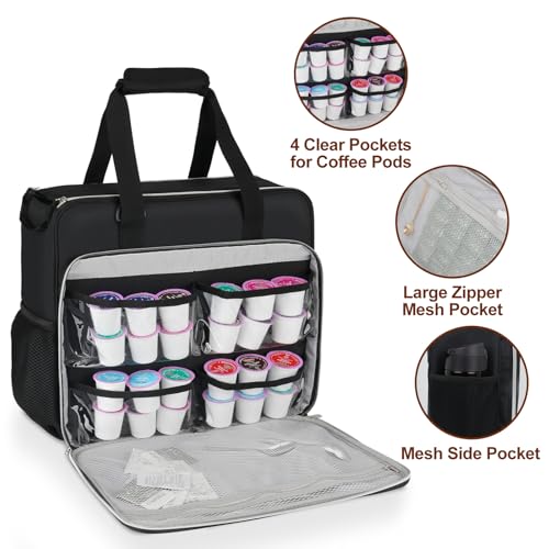 Coffee Maker Travel Bag Compatible with Keurig K (Compatible for K-Slim/K-Express/K-Iced / Black)