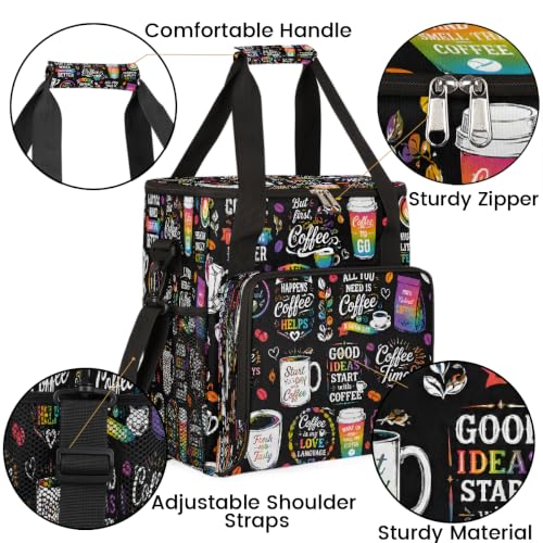 Maker Carring Bag Coffee Coffee Travel Carrying Storage Tote Bag (Print 3)