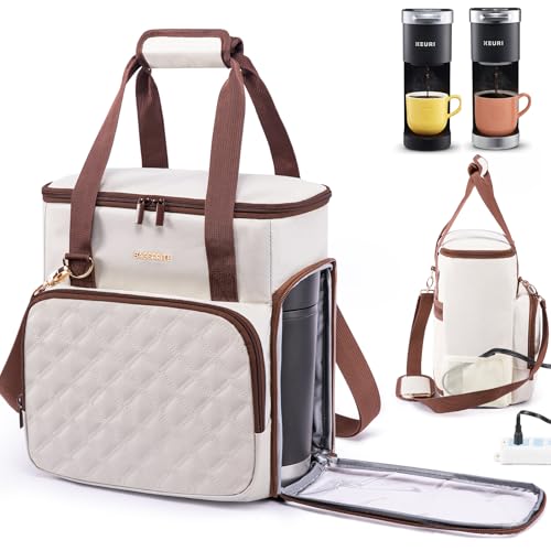Travel Coffee Maker Carrying Case for Keurig K (Ivory / Fit for K-Mini)