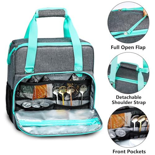 Travel Coffee Maker Bag for Keurig K (Blue-Grey / Fit for K-Slim)