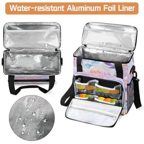 Pink Roses Coffee Maker Carring Bag Travel Carrying Storage Tote Bag Compatible with Keurig K (A-024)